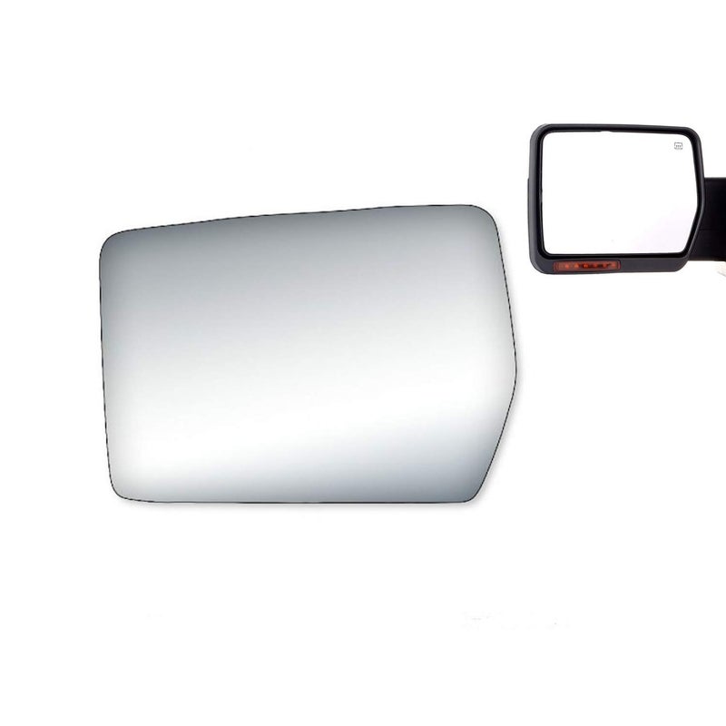 WLLW Side Mirror Replacement Glass fit for 2004 2005 2006 2007 2008 Ford F150 Flat LH Left Driver Side Including Adhesive, Non Towing Mirror Glass Non Heated - Image 1